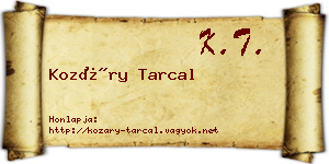 Kozáry Tarcal névjegykártya